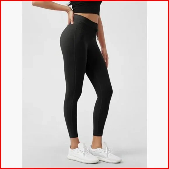High Waist Workout Leggings with Drawstring, 25" Inseam, 4-Way Stretch - Picture 2 of 7